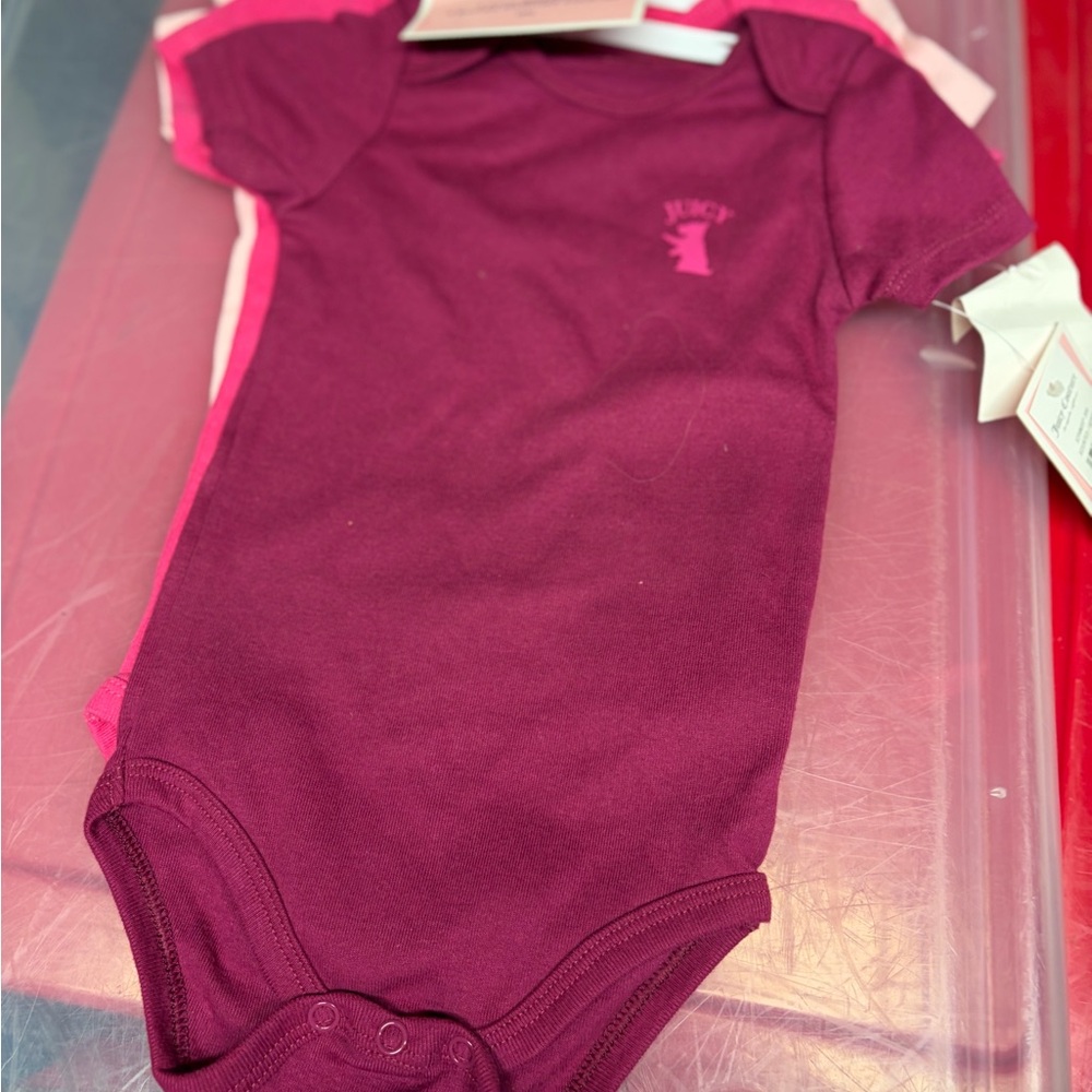 Kids One-Piece Bodysuit in Deep Berry NWT Set of 3 12 Months Juicy Couture
